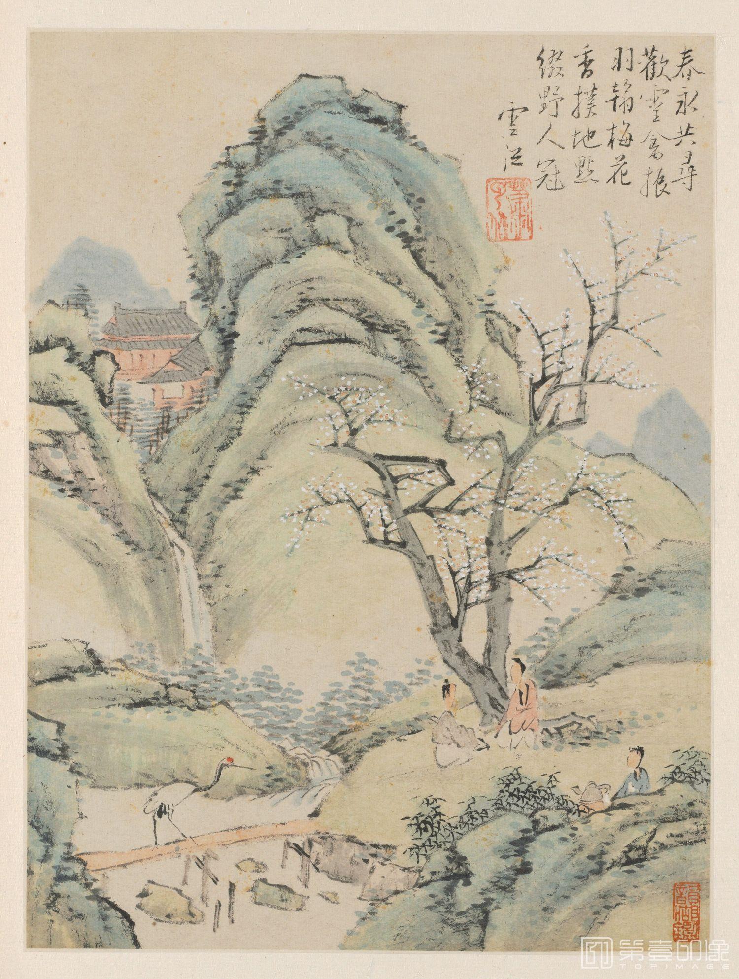 国画-清-萧云从-四季风景册页-21x15.