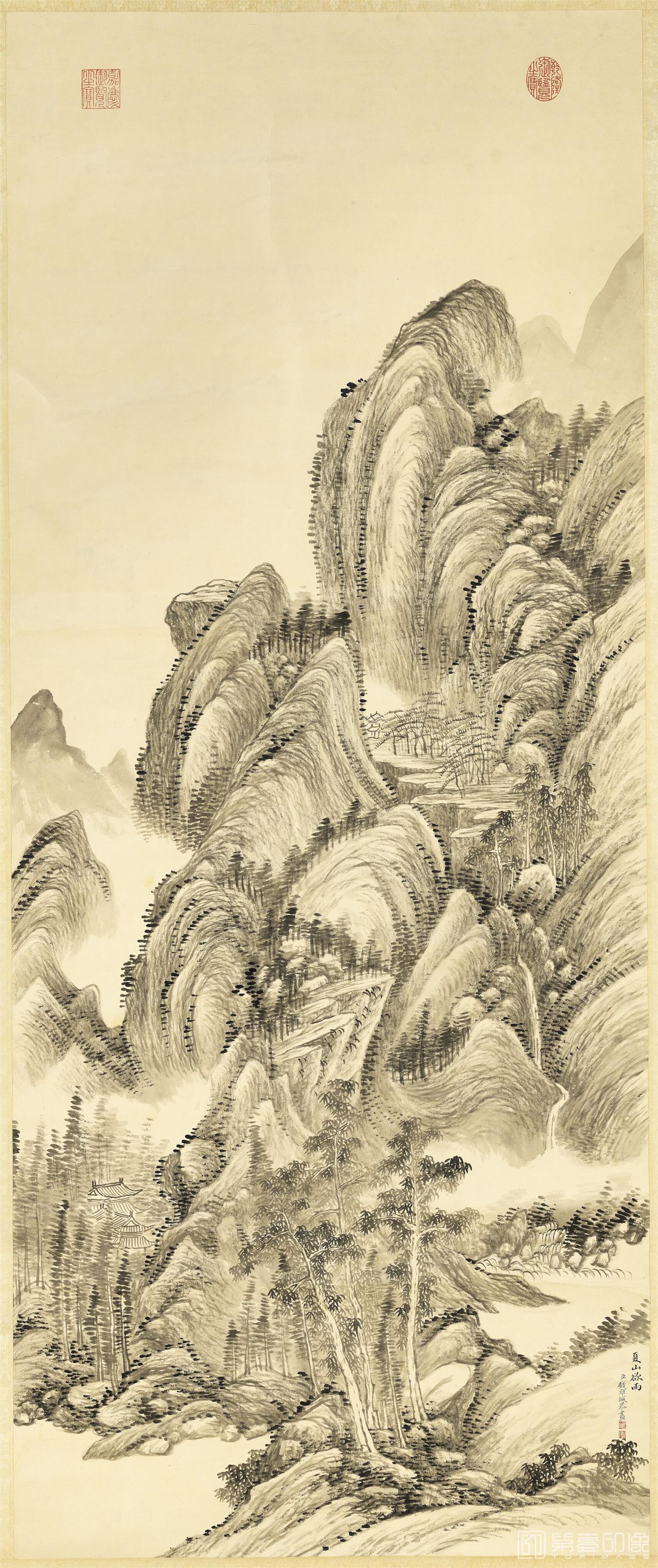 清钱维城夏山欲雨轴144 2x59 6 台北故宫博物院 国画作品 第壹印像