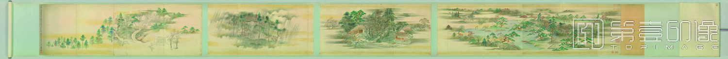 国画-上第园池山水图卷狩野惟定纸本-38x528cm-3