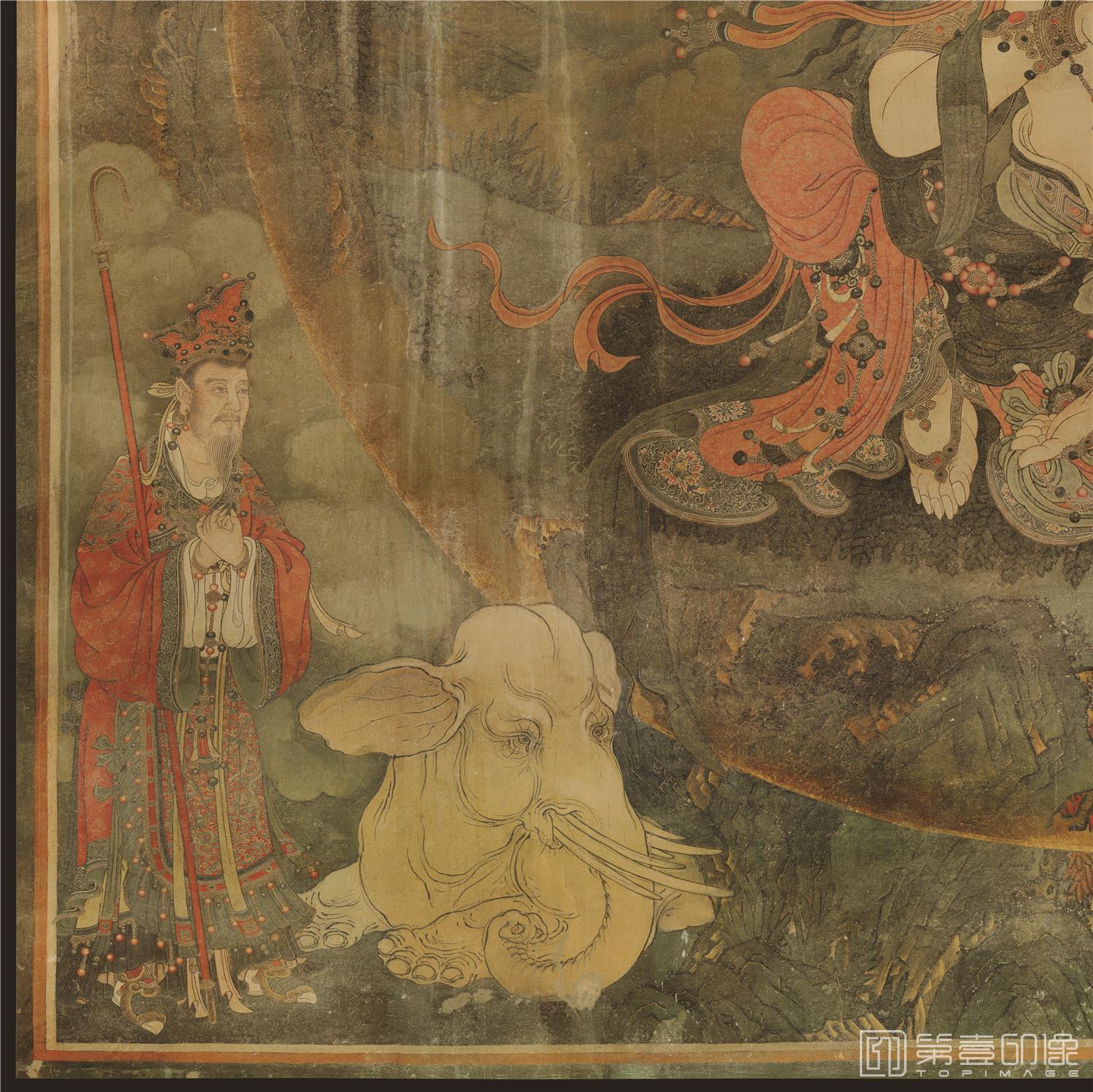 壁画-佛画 法海寺壁画 大菩贤菩萨坐像-分段-2-226×226