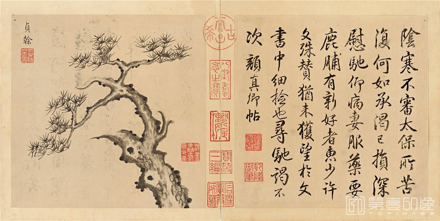 国画-竹兰松梅册页-006