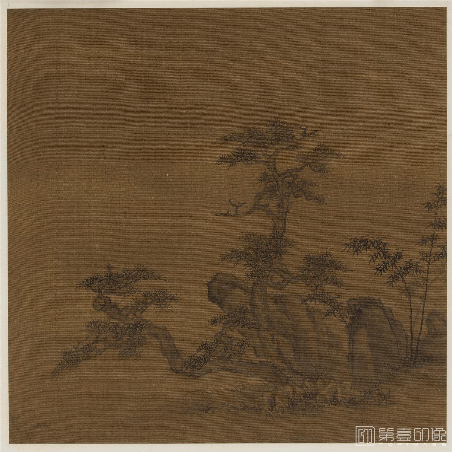 国画-山水画册12页绢本-011-24.9×25.1