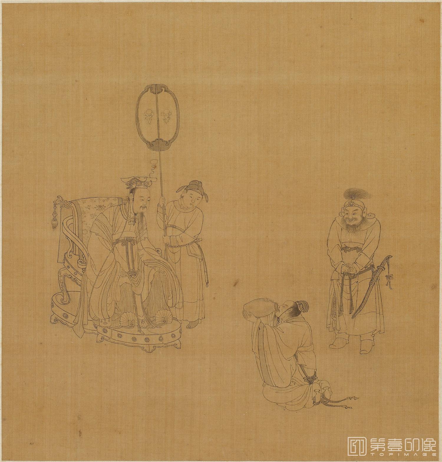 国画-白描人物故事图册24帧绢本-002-21.5x20.5