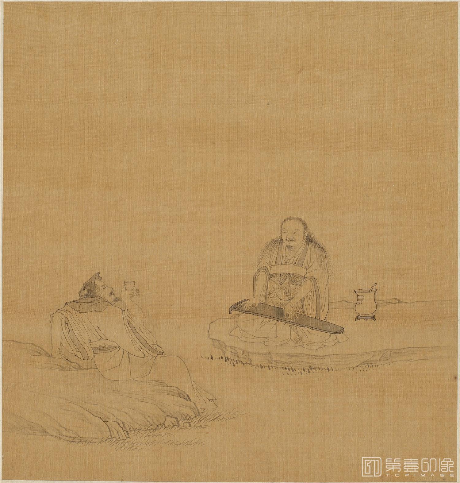 国画-白描人物故事图册24帧绢本-003-21.5x20.5