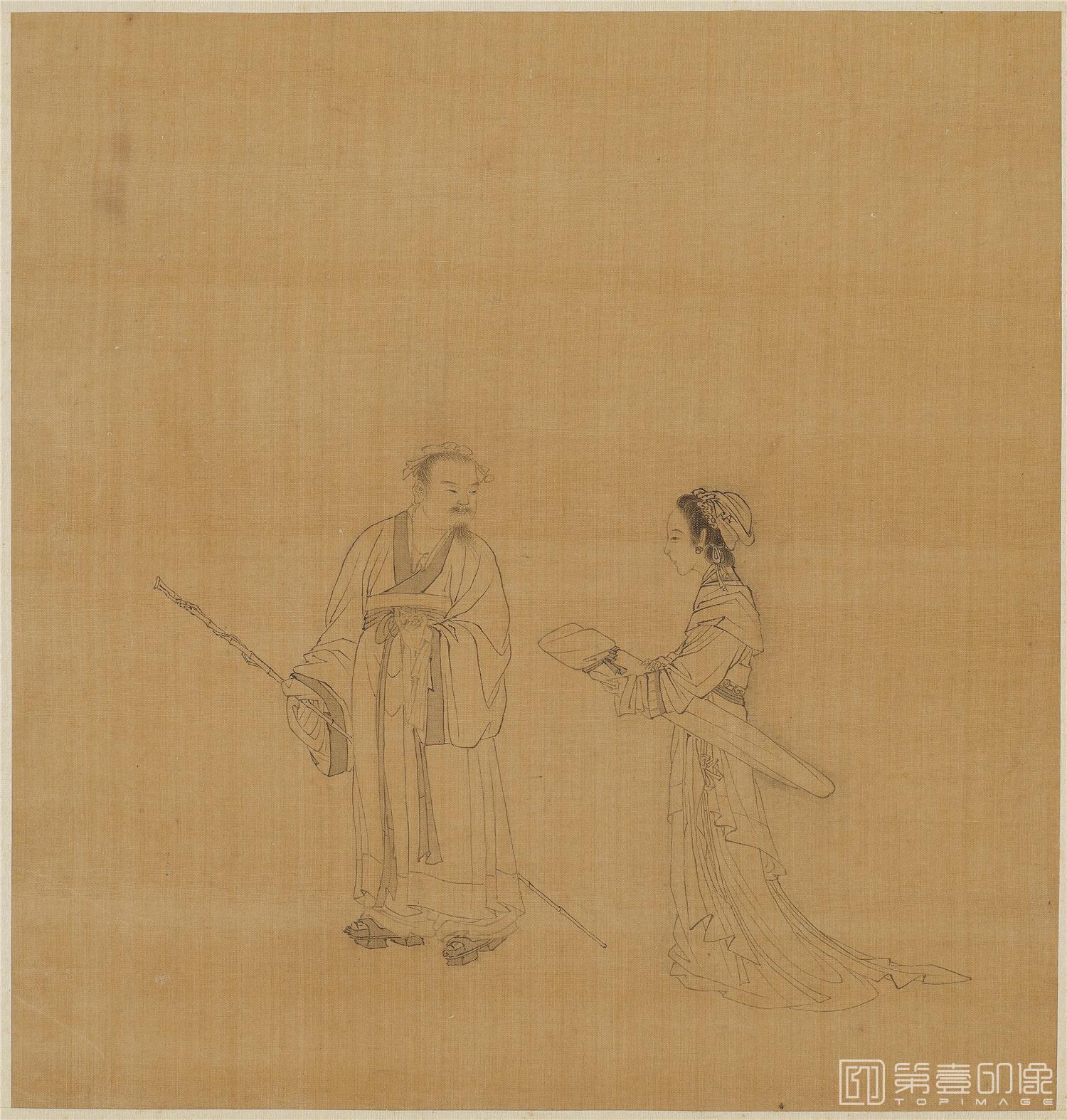 国画-白描人物故事图册24帧绢本-004-21.5x20.5