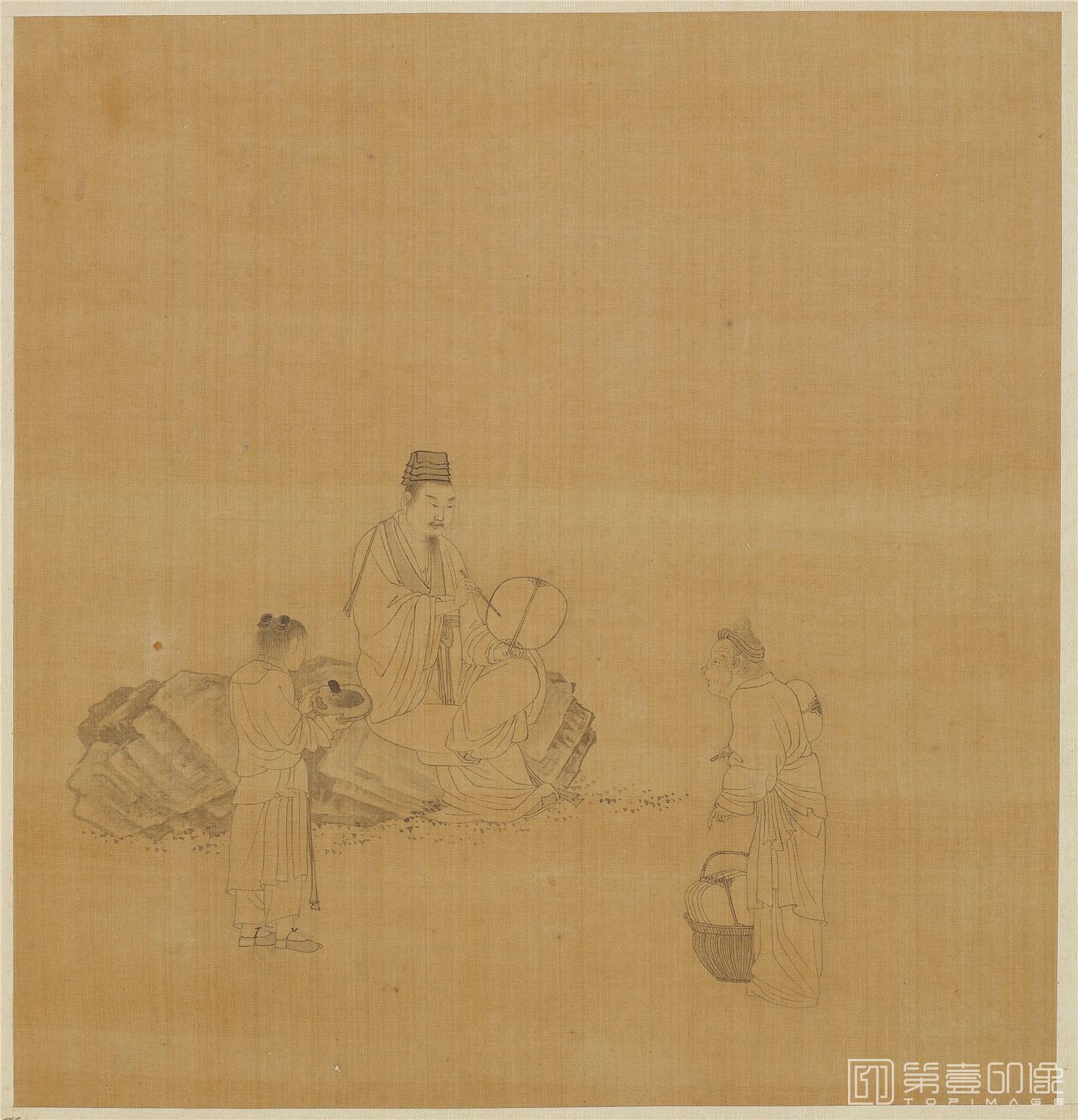 国画-白描人物故事图册24帧绢本-005-21.5x20.5