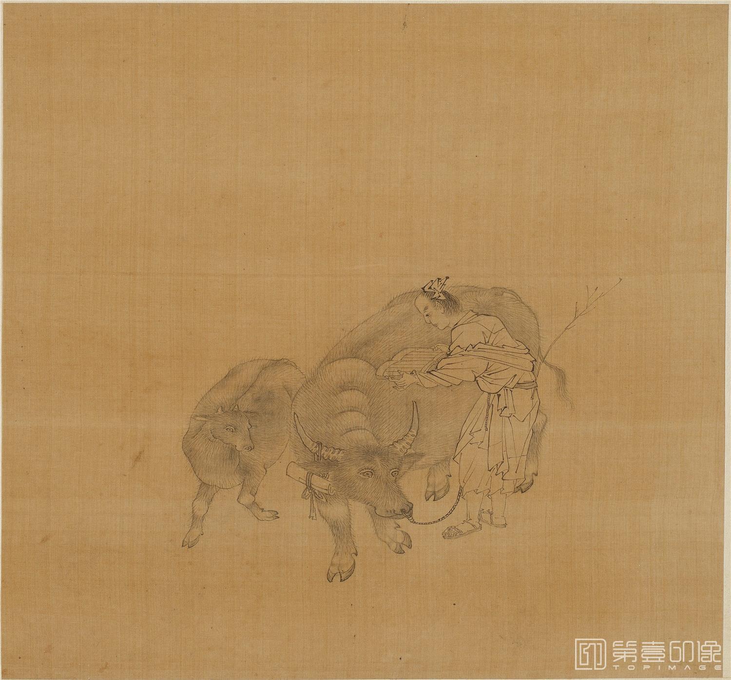 国画-白描人物故事图册24帧绢本-009-21.5x20.5