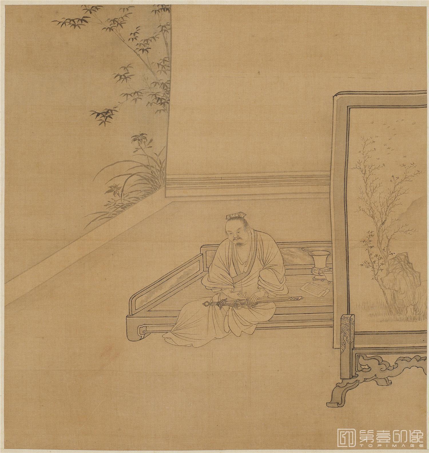 国画-白描人物故事图册24帧绢本-011-21.5x20.5