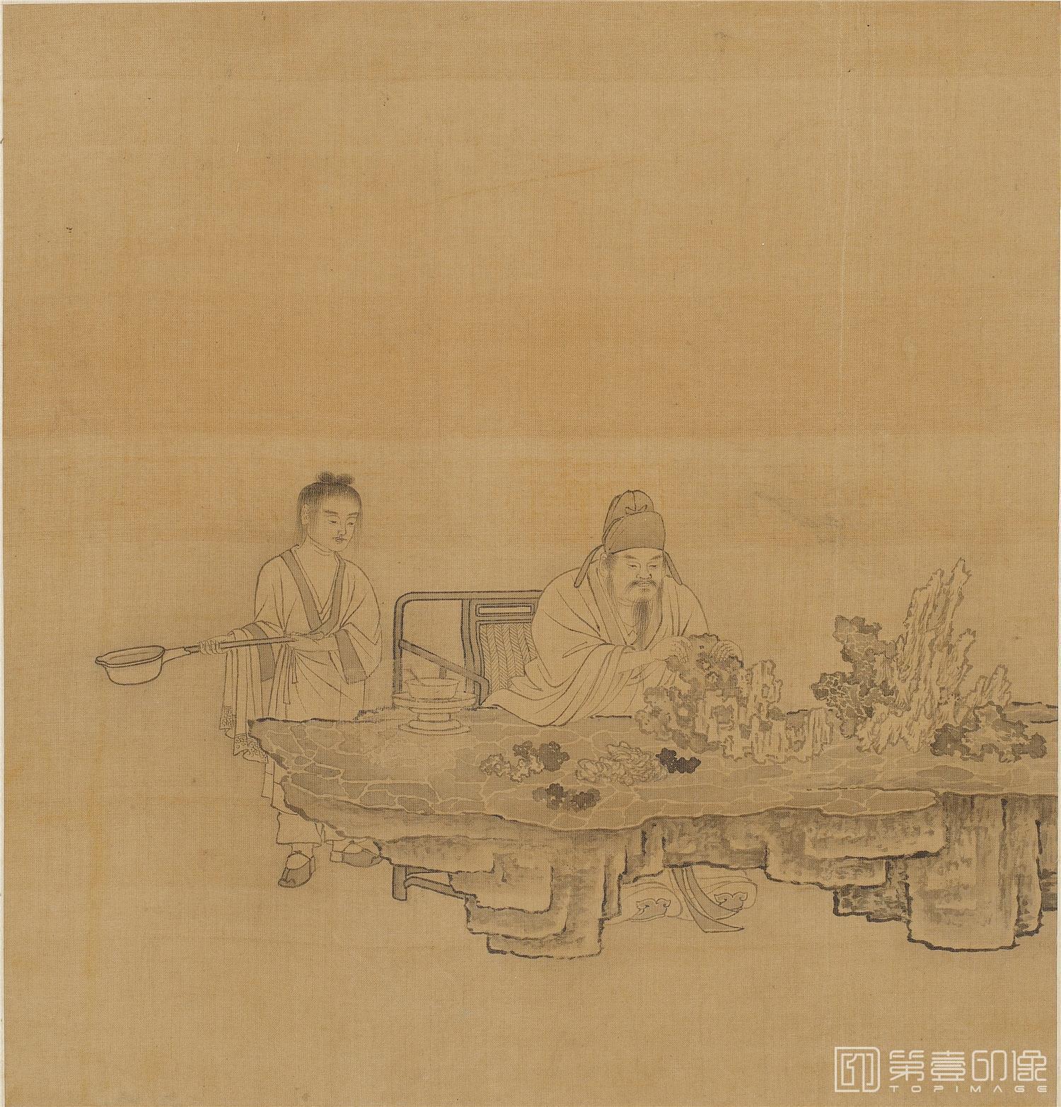 国画-白描人物故事图册24帧绢本-012-21.5x20.5