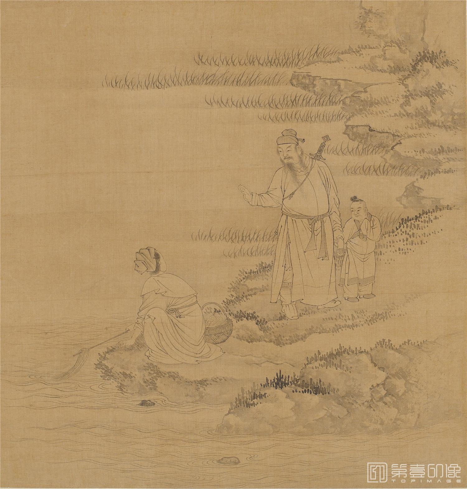 国画-白描人物故事图册24帧绢本-016-21.5x20.5