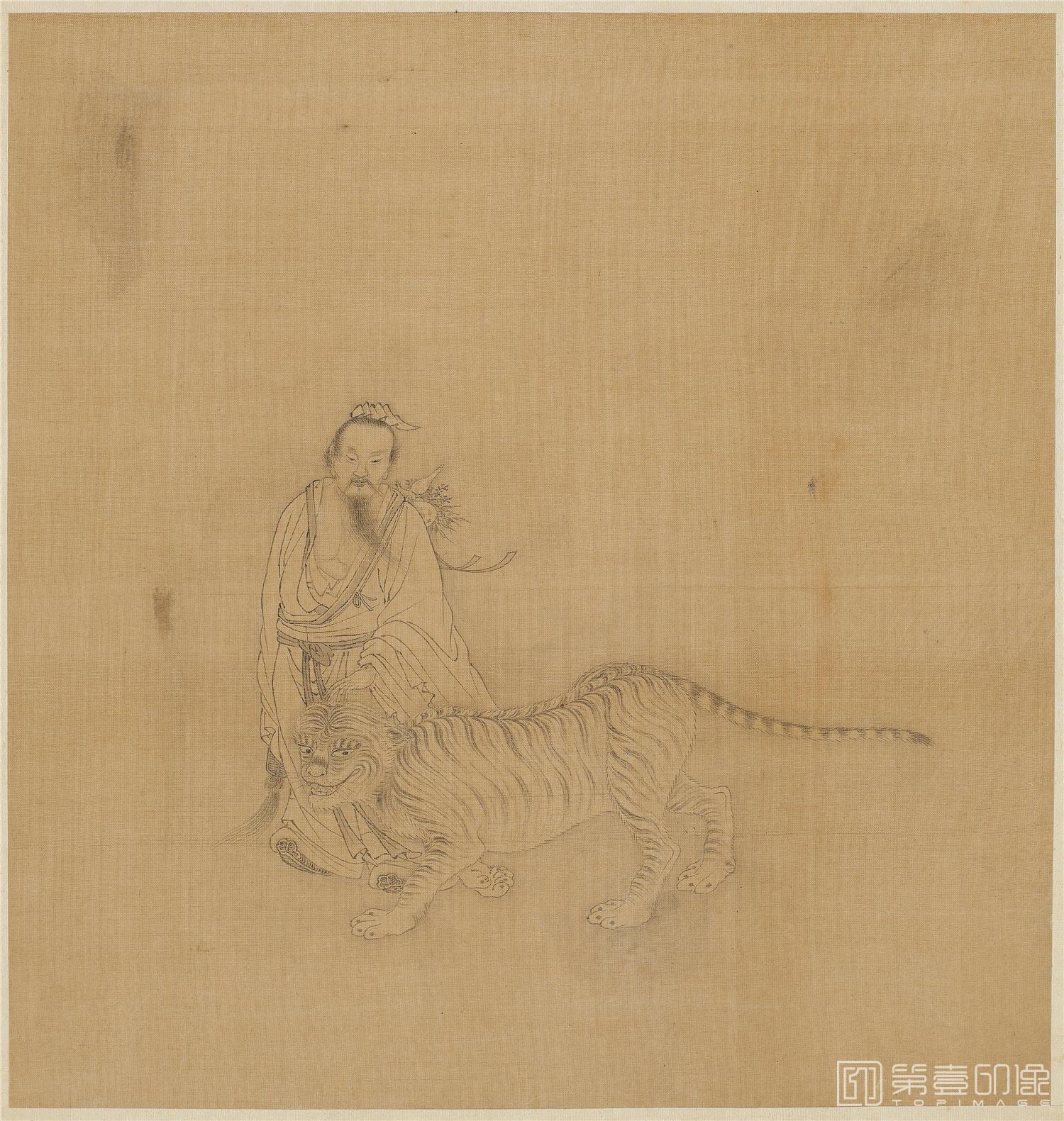 国画-白描人物故事图册24帧绢本-019-21.5x20.5