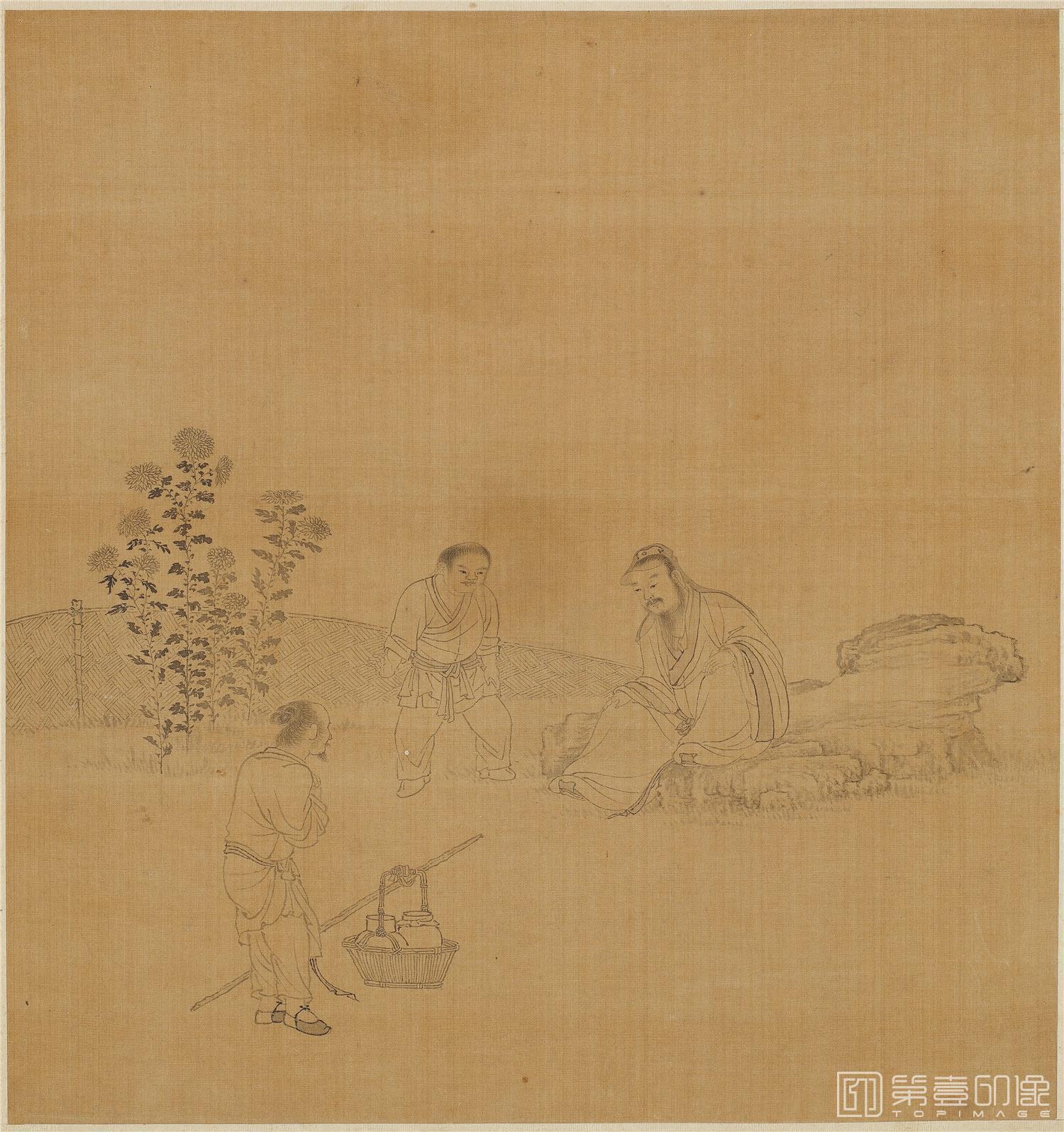 国画-白描人物故事图册24帧绢本-023-21.5x20.5