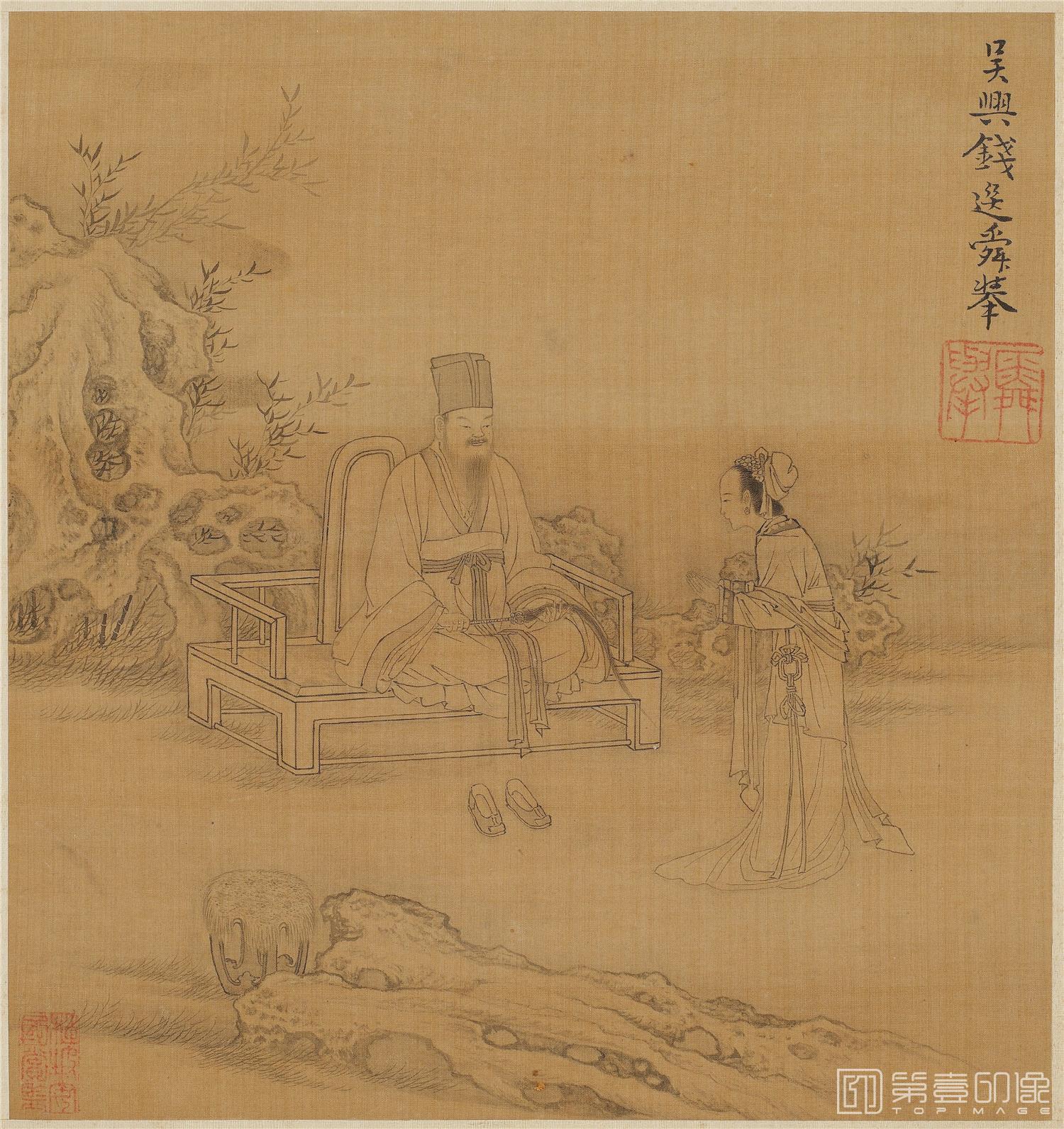国画-白描人物故事图册24帧绢本-024-21.5x20.5