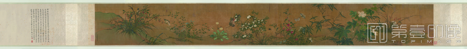 国画-花鸟图全卷绢本-33.8×272.6