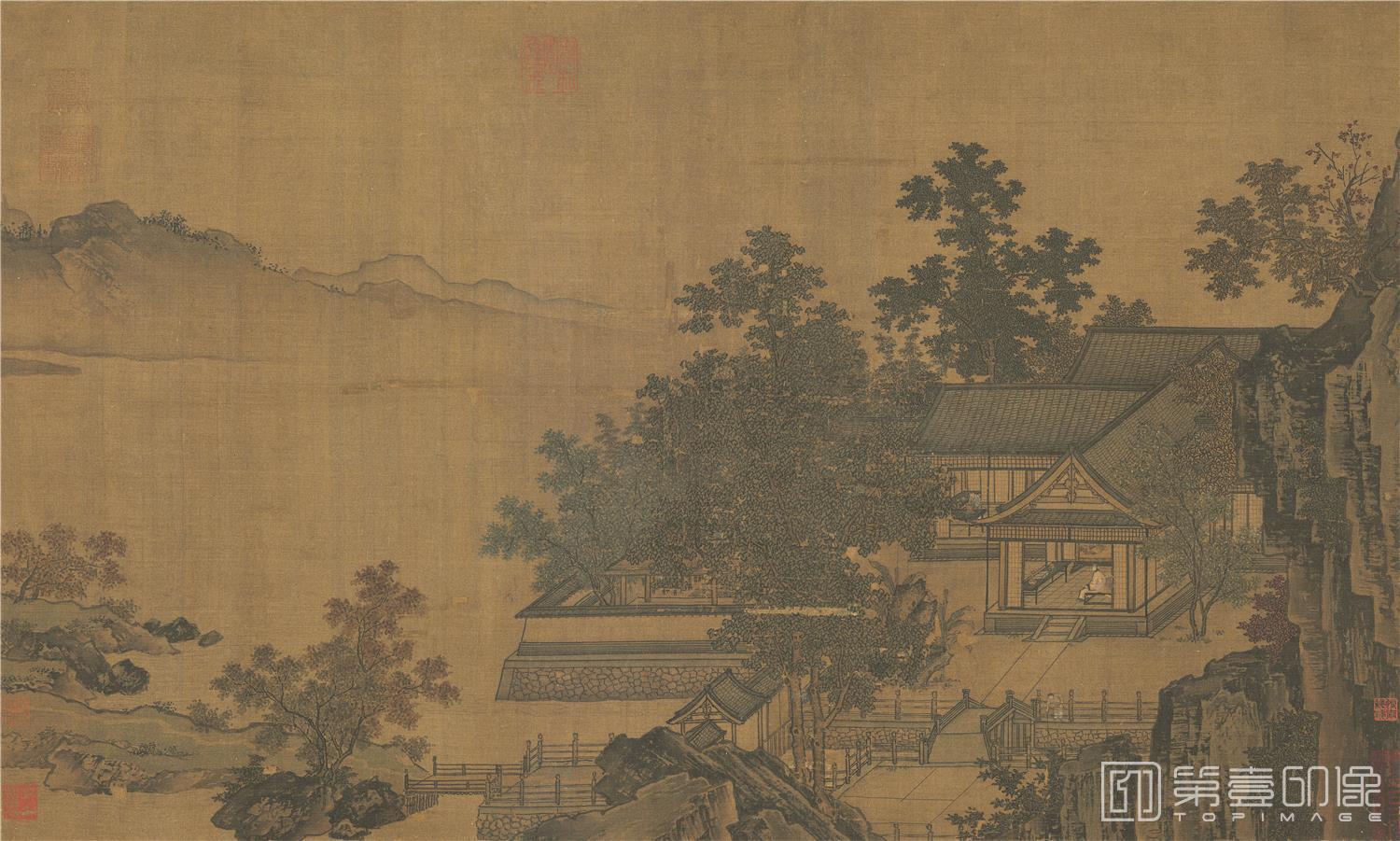 国画-四景山水-绢本-004-41X69cm