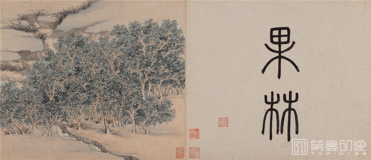 国画-东庄图册-果林-纸本-33x28cm