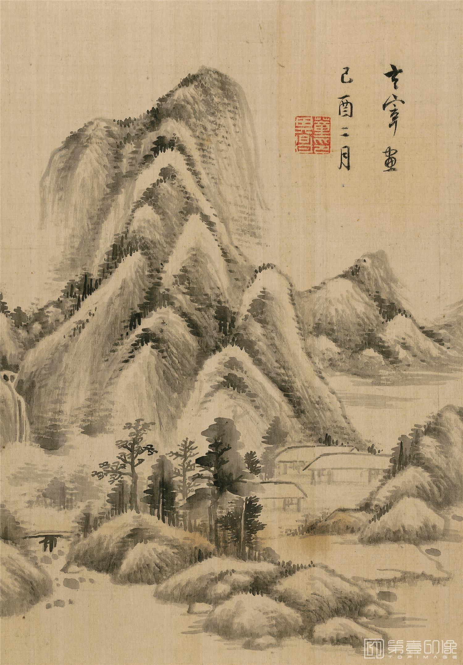 国画-山水十开-绢本-002