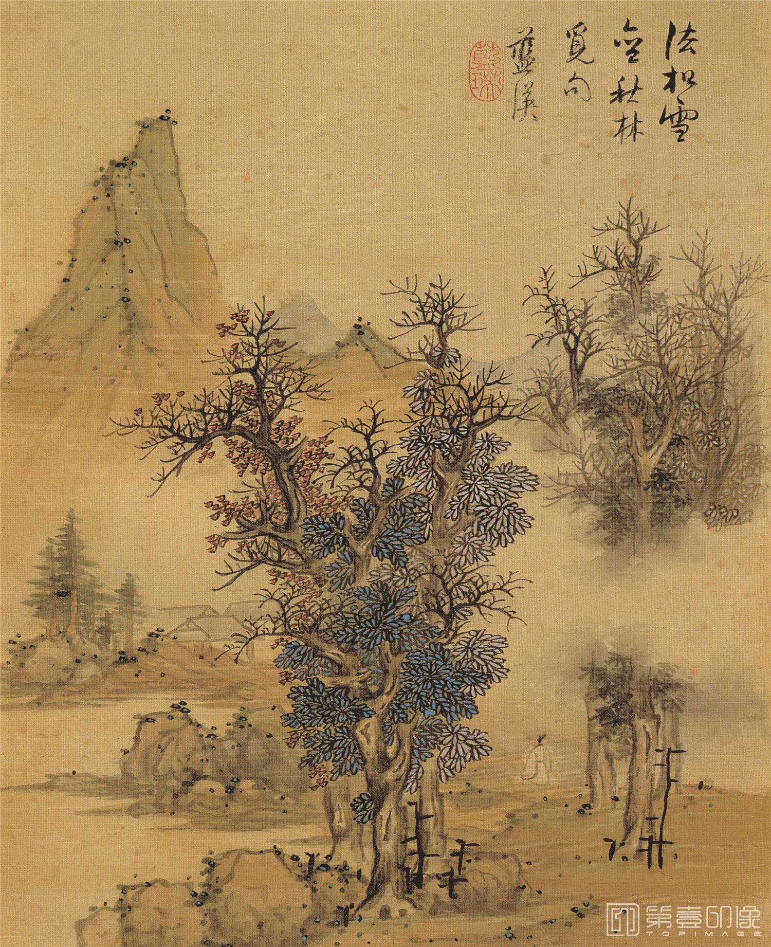 国画-仿古山水册-纸本-003-16x20cm