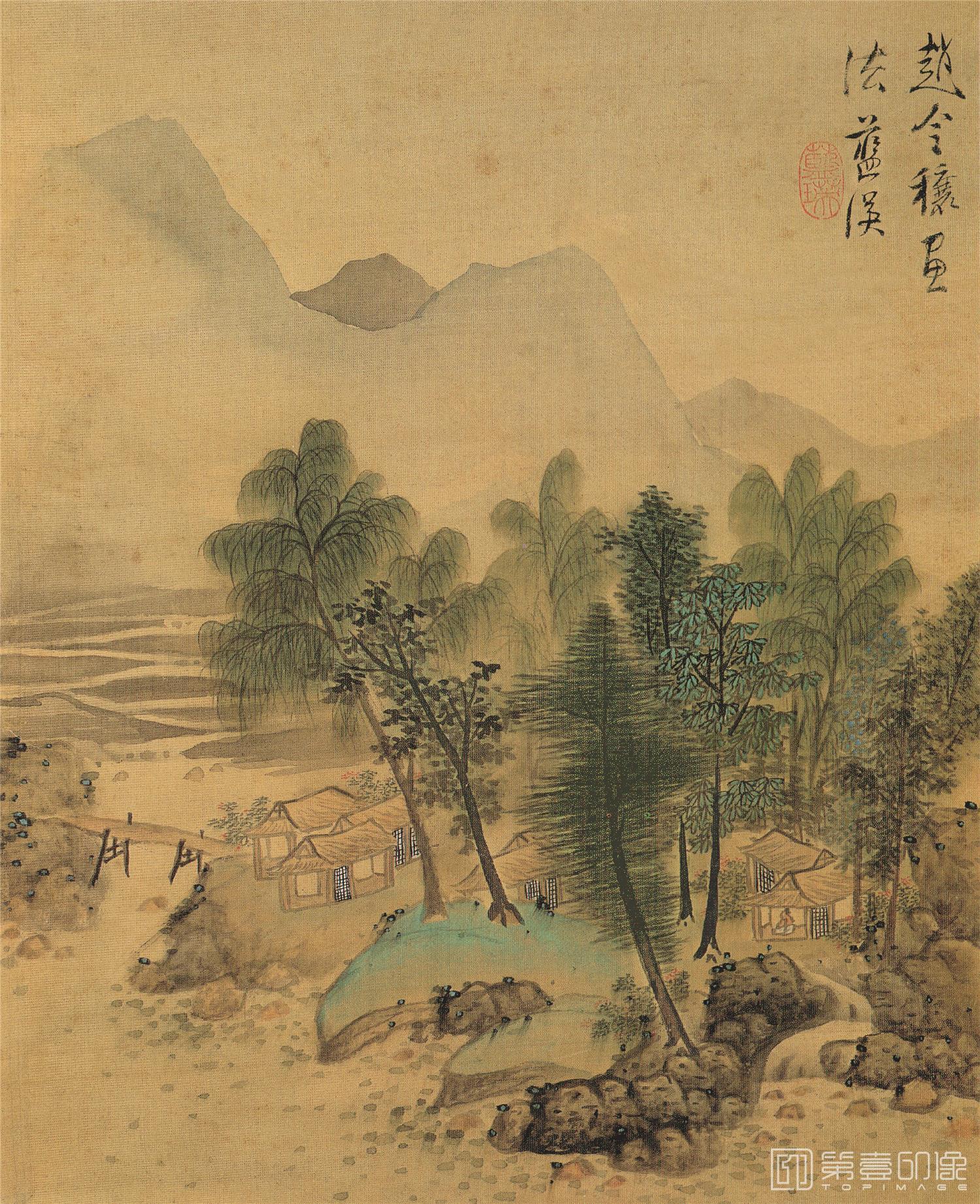 国画-仿古山水册-纸本-007-16x20cm