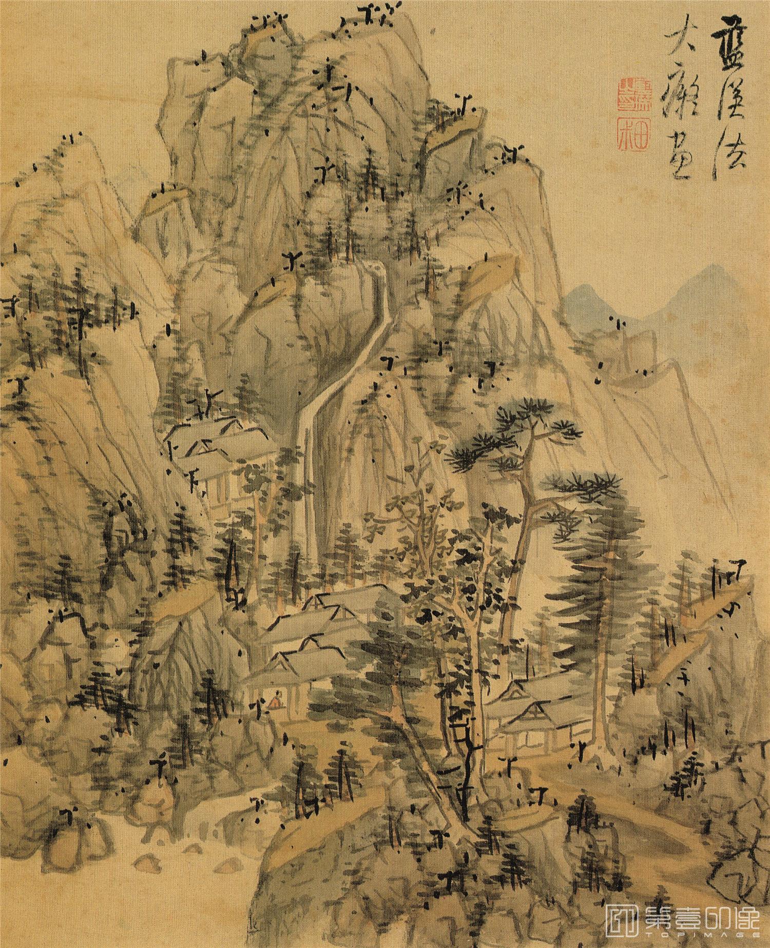 国画-仿古山水册-纸本-008-16x20cm