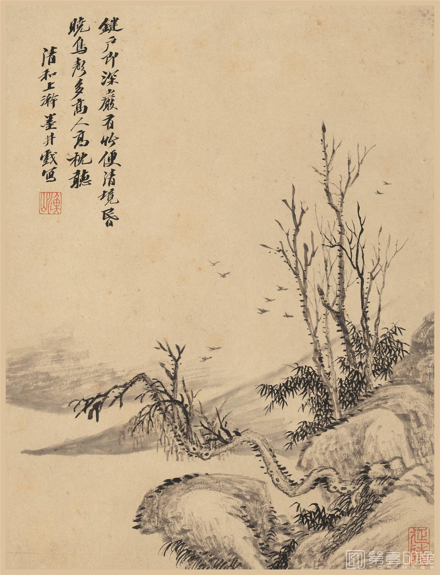 国画-山水册页-纸本-册页-001-13.7x18cm