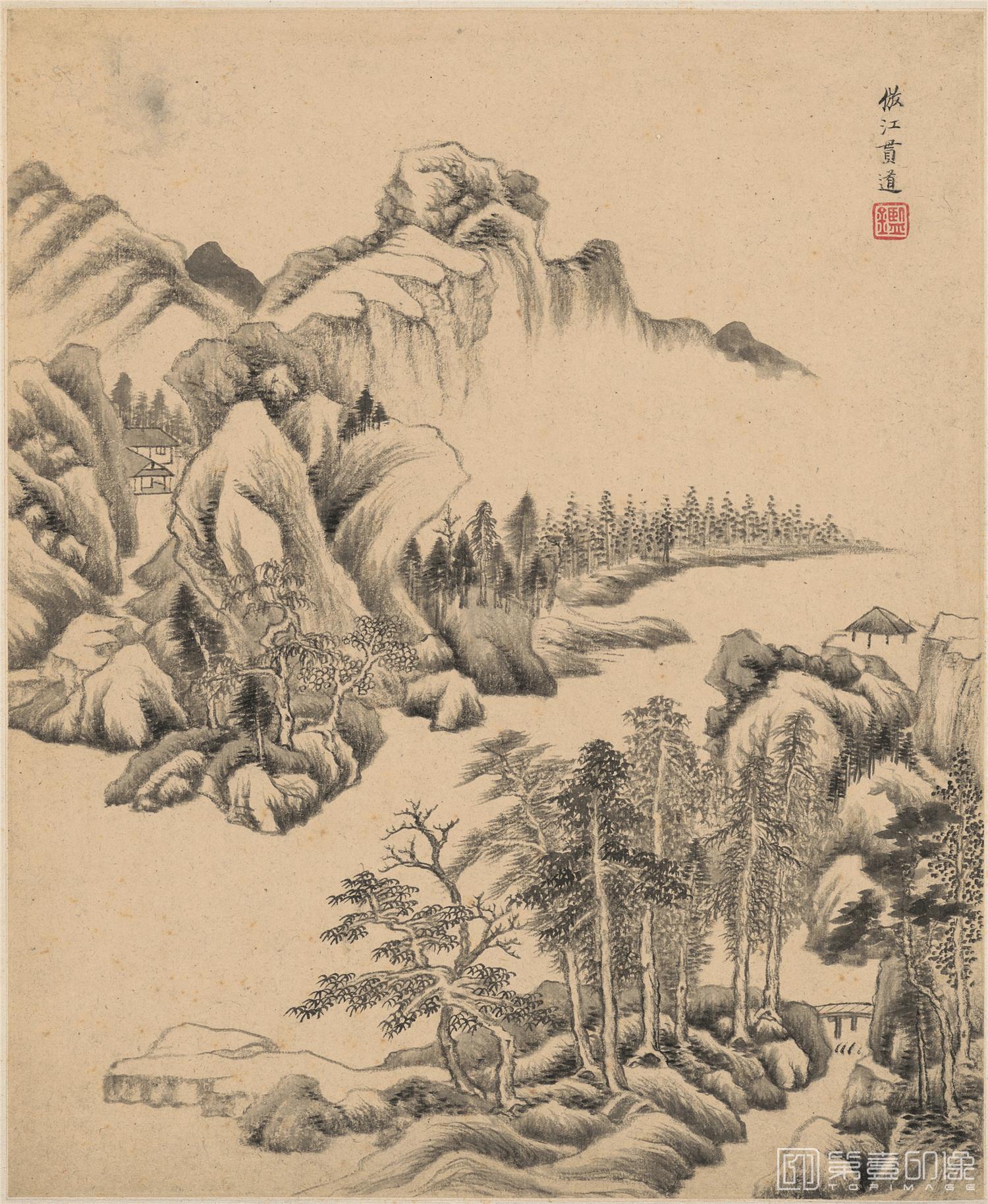 国画-仿古山水八开-册页-004