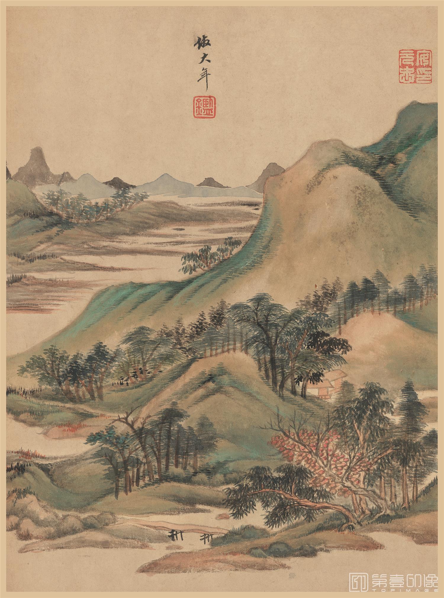 国画-山水册-纸本-005-13.7x18.1cm