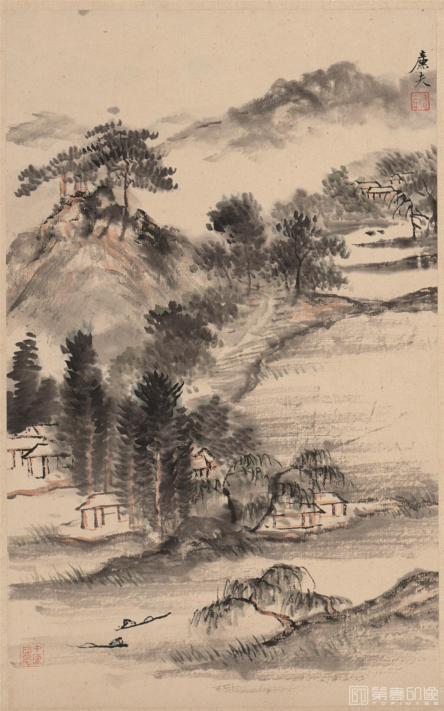 国画-山水册页图-纸本-006-16x25cm