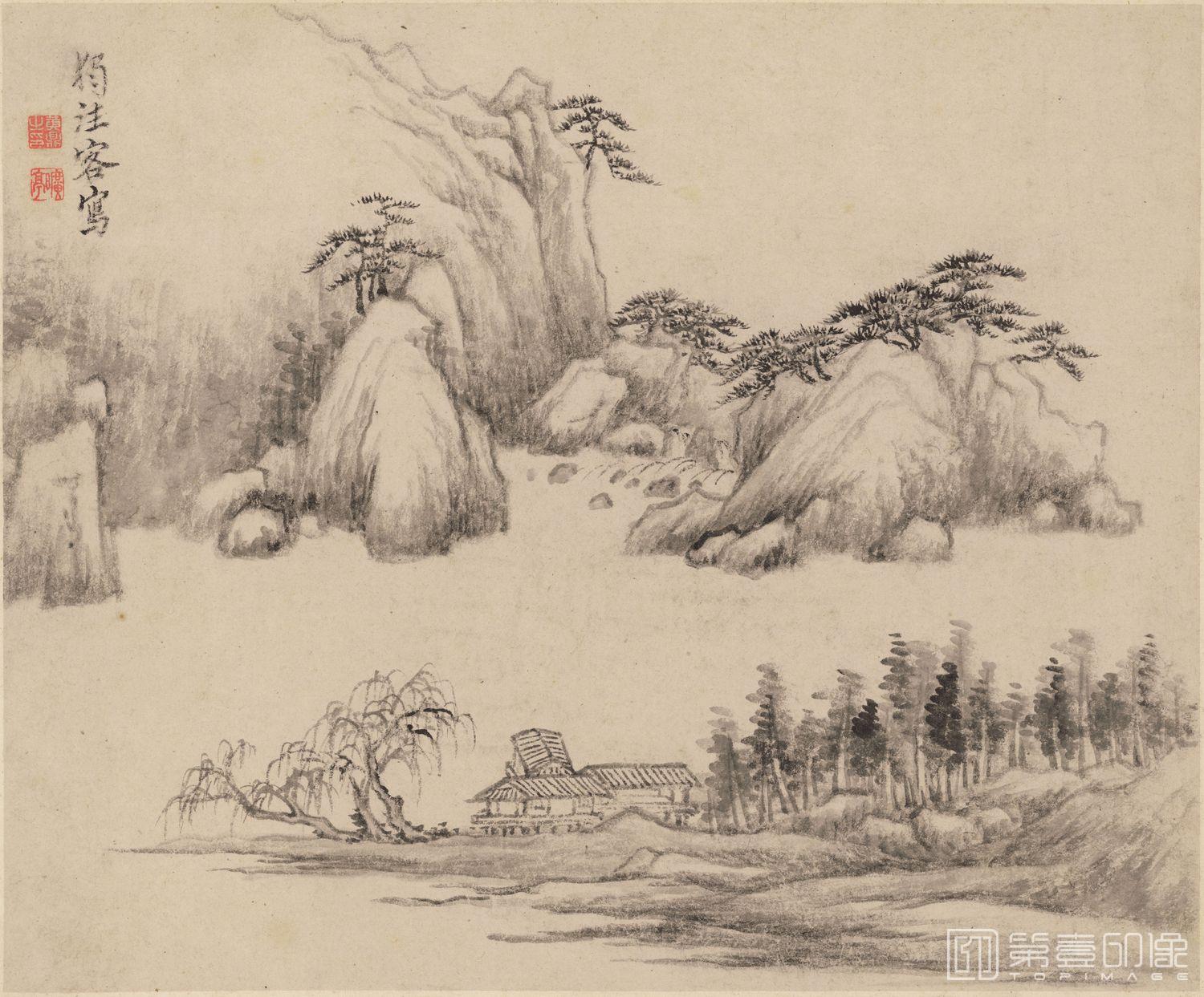 国画-黄尊古山水图册页-014-28x24cm
