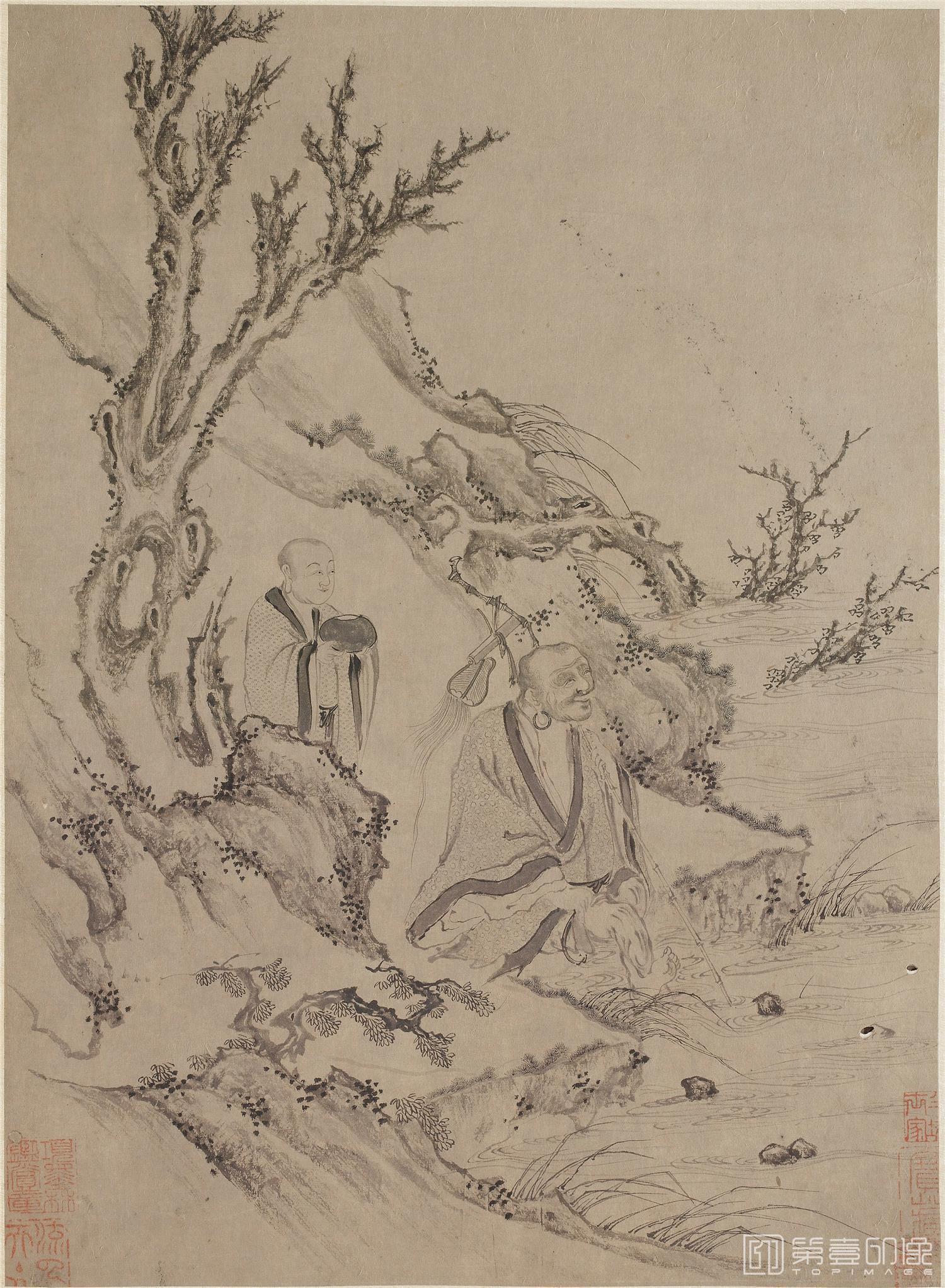 国画-十八罗汉图册纸本水墨-006-44.8×32cm