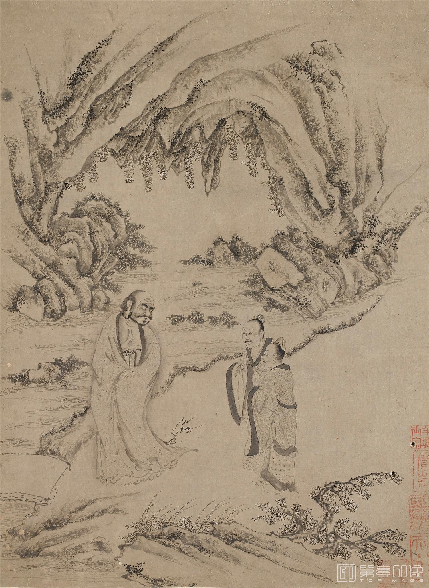 国画-十八罗汉图册纸本水墨-016-44.8×32cm