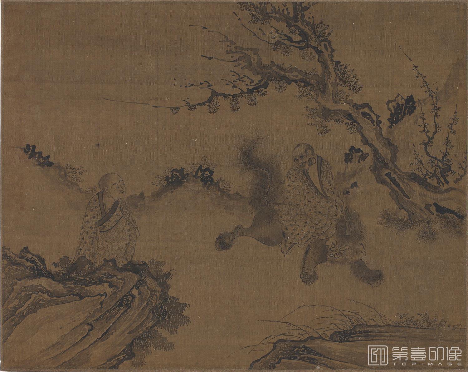 国画-罗汉图册绢本-007-23.6 x 29.6