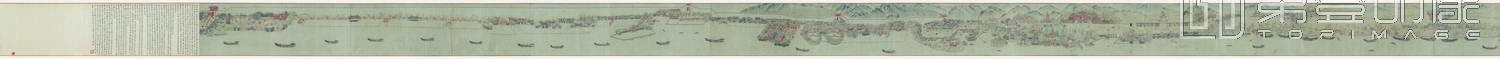 国画-西湖清趣图卷 (下部)绢本-32.9x1581.1