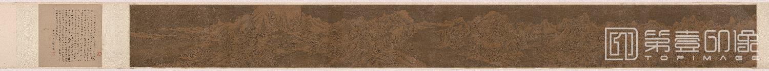 国画-冬雪山水图卷绢本-34.7x354.5