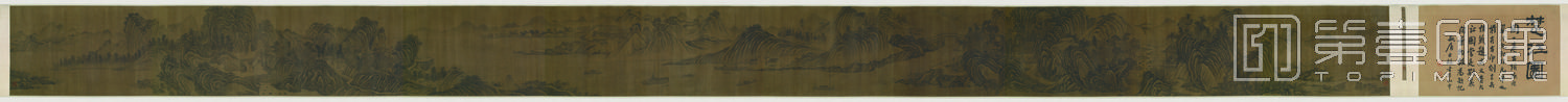 国画-大江图卷绢本-47.5x727.5cm