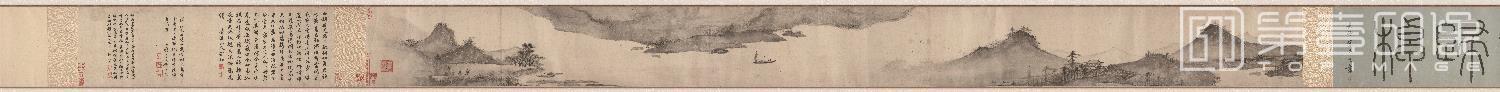 国画-归棹图卷纸本-29.3x376