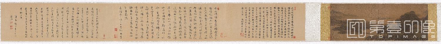 国画-溪山独钓图卷 (南宋李唐画)绢本-32.4x85.9