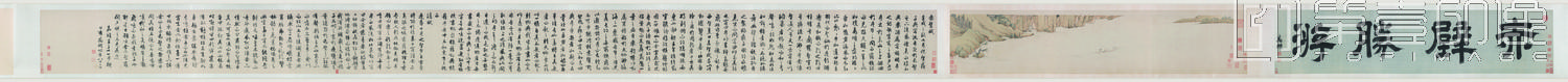 国画-书画合壁赤壁胜游图全卷纸本-30.5x141