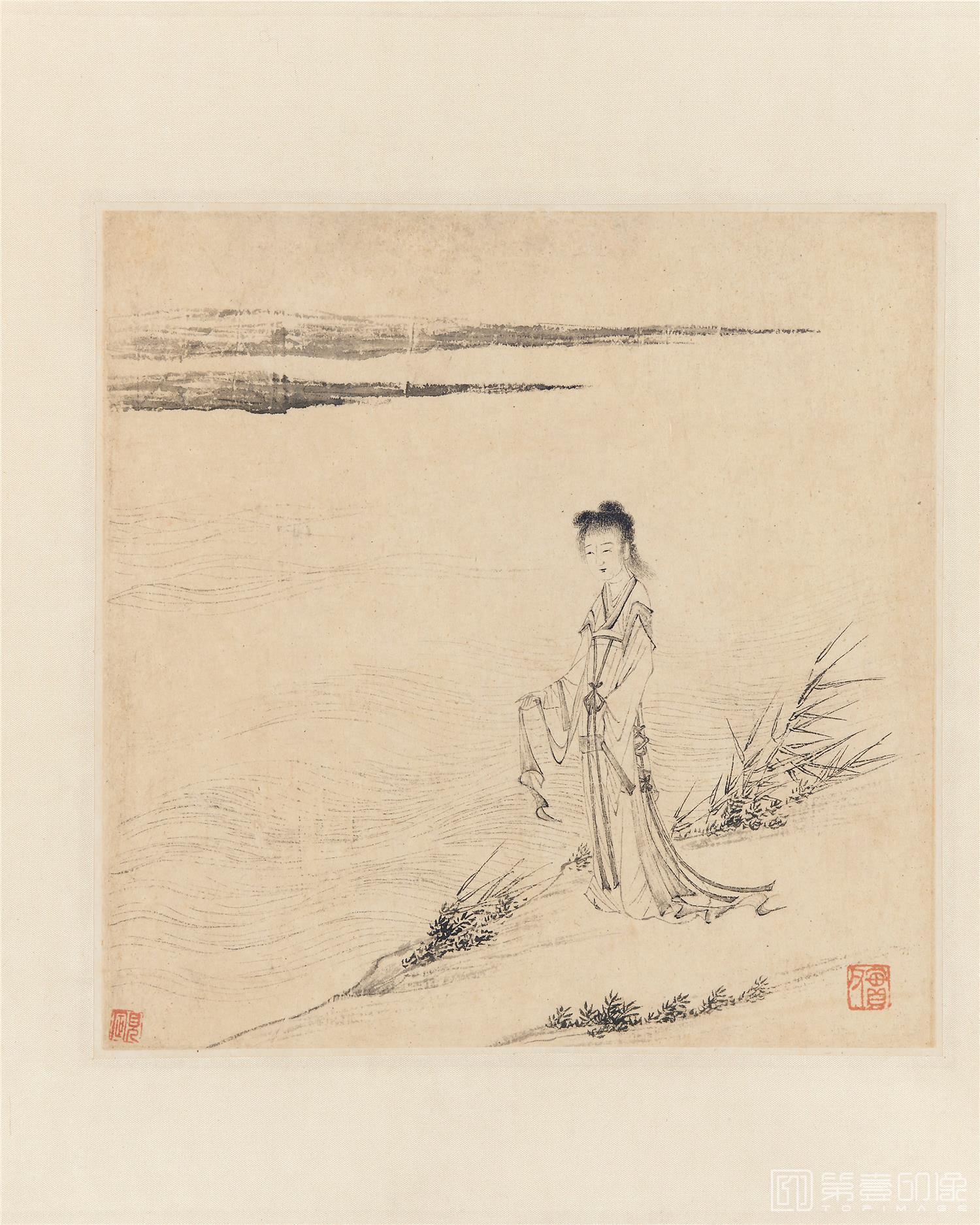 国画-白描九歌 (洛神)图册纸本-005-25x20