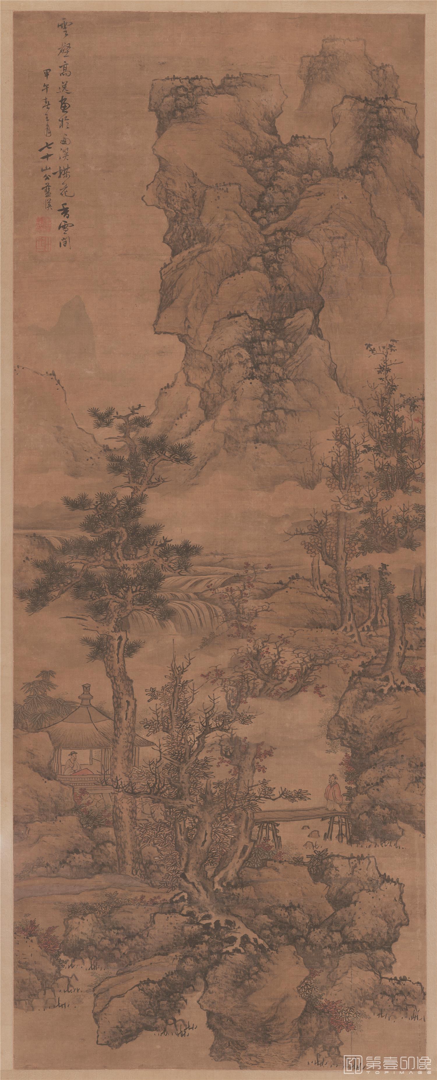 国画-云壑高逸图轴绢本-66.8x172.4