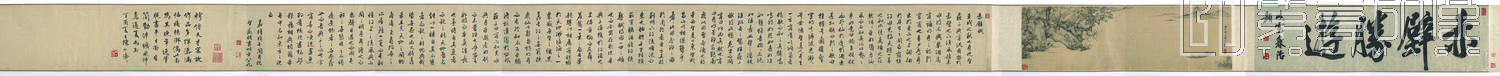 国画-赤壁胜游图卷纸本-23x75.5