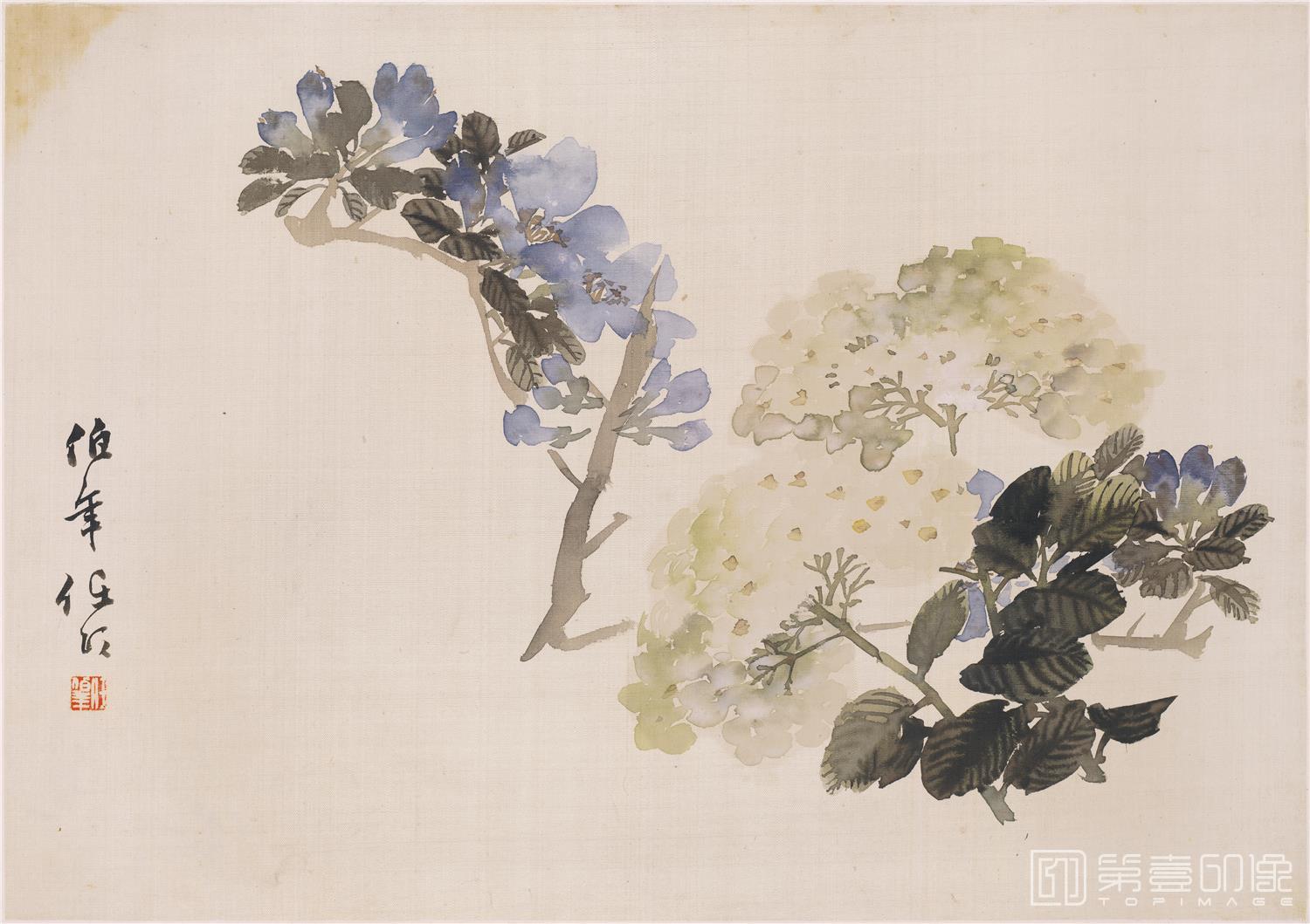 国画-花鸟图画合集册页11帧绢本-清-任颐-花卉图册-004