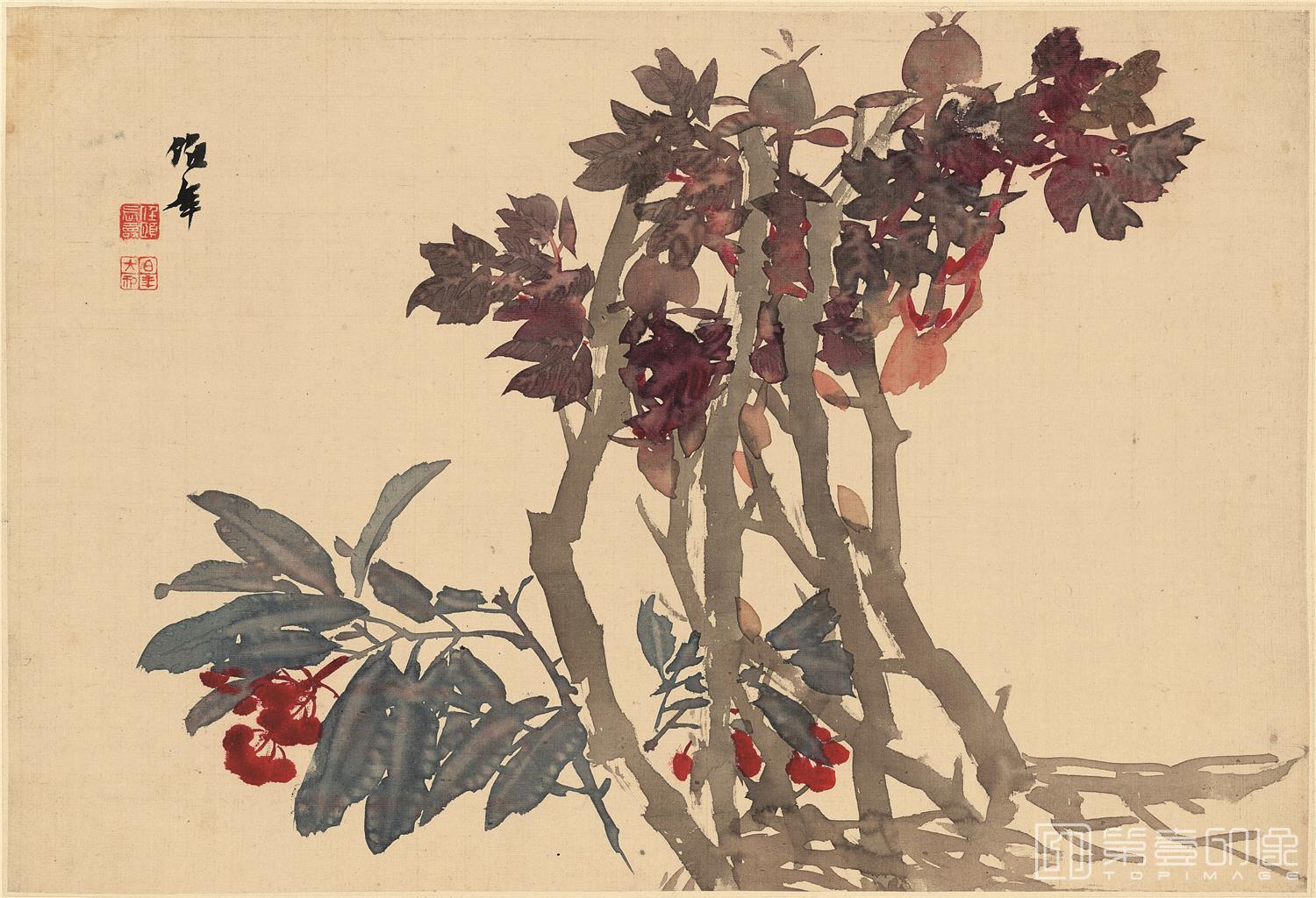 国画-花卉12开绢本-004-42x39