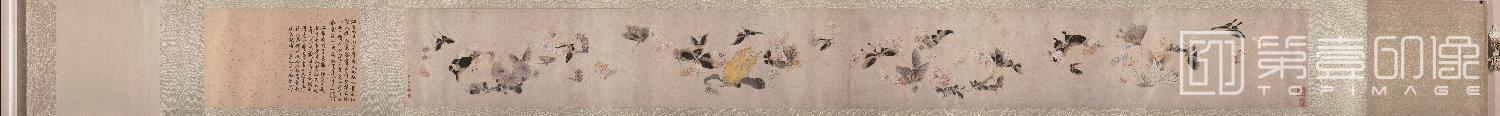 国画-花蝶图卷纸本-27.9 x 248.9cm
