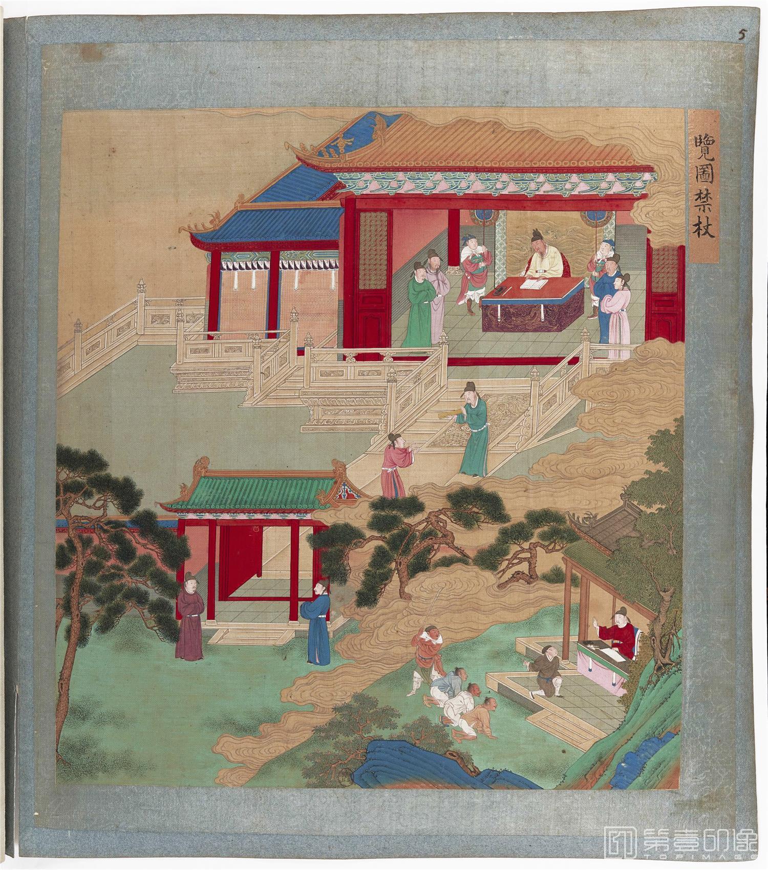 国画-帝鉴图说彩绘本绢本-008-27x30cm