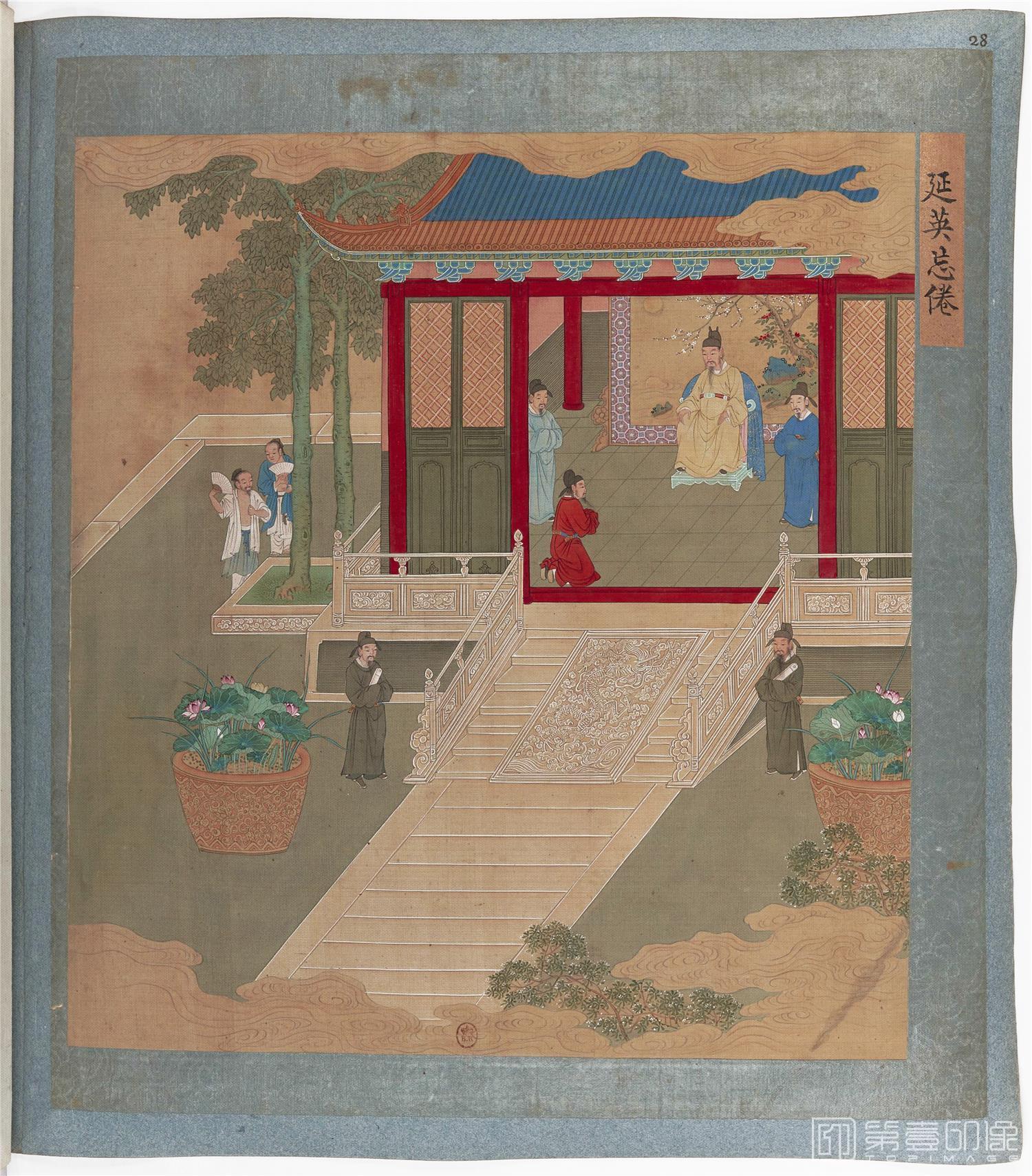 国画-帝鉴图说彩绘本绢本-034-27x30cm