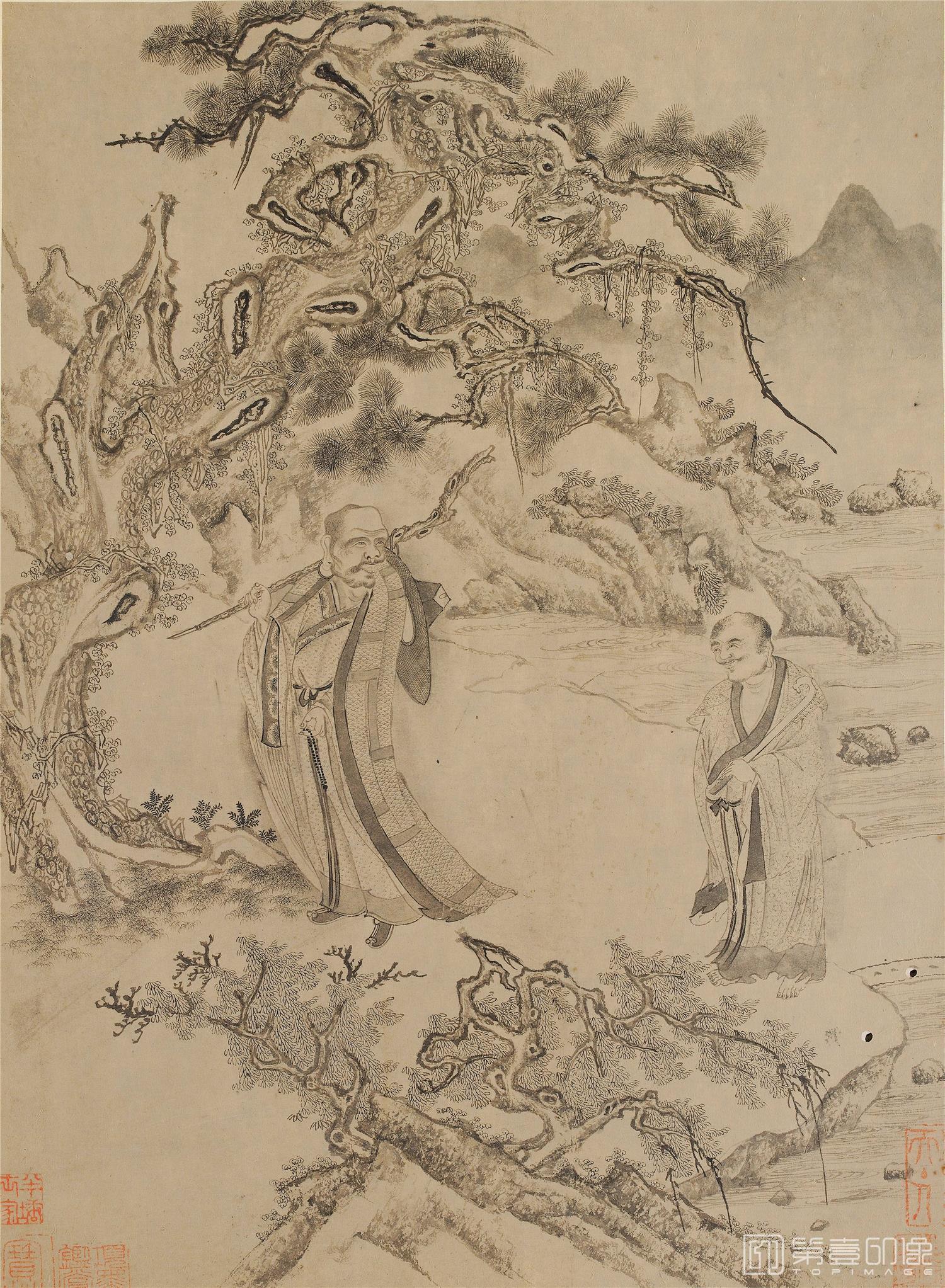 素描-白描罗汉图册纸本-011-30x22