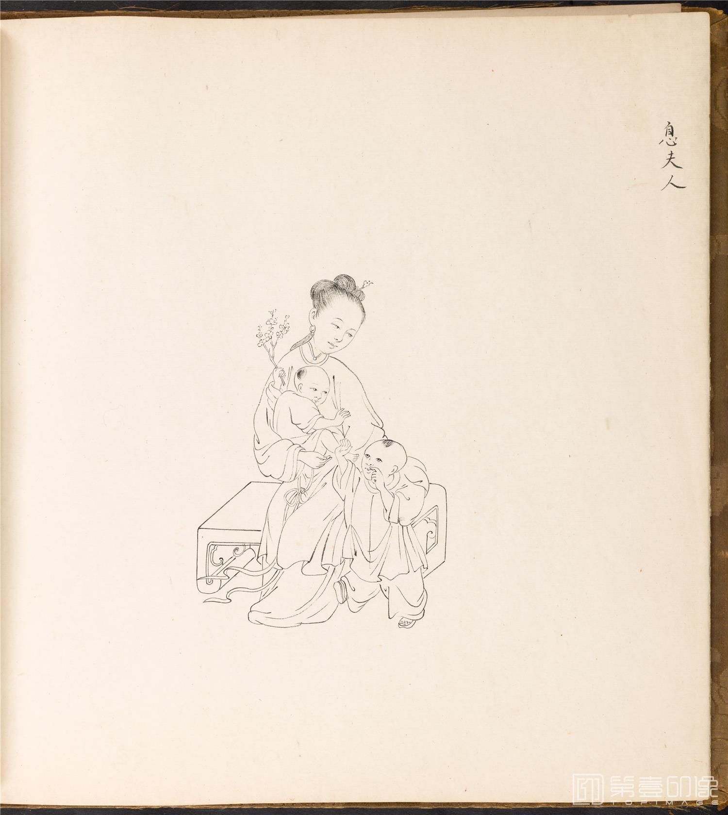 素描-线描宫庭神话人物形象巨幅图册纸本-029-64x67cm