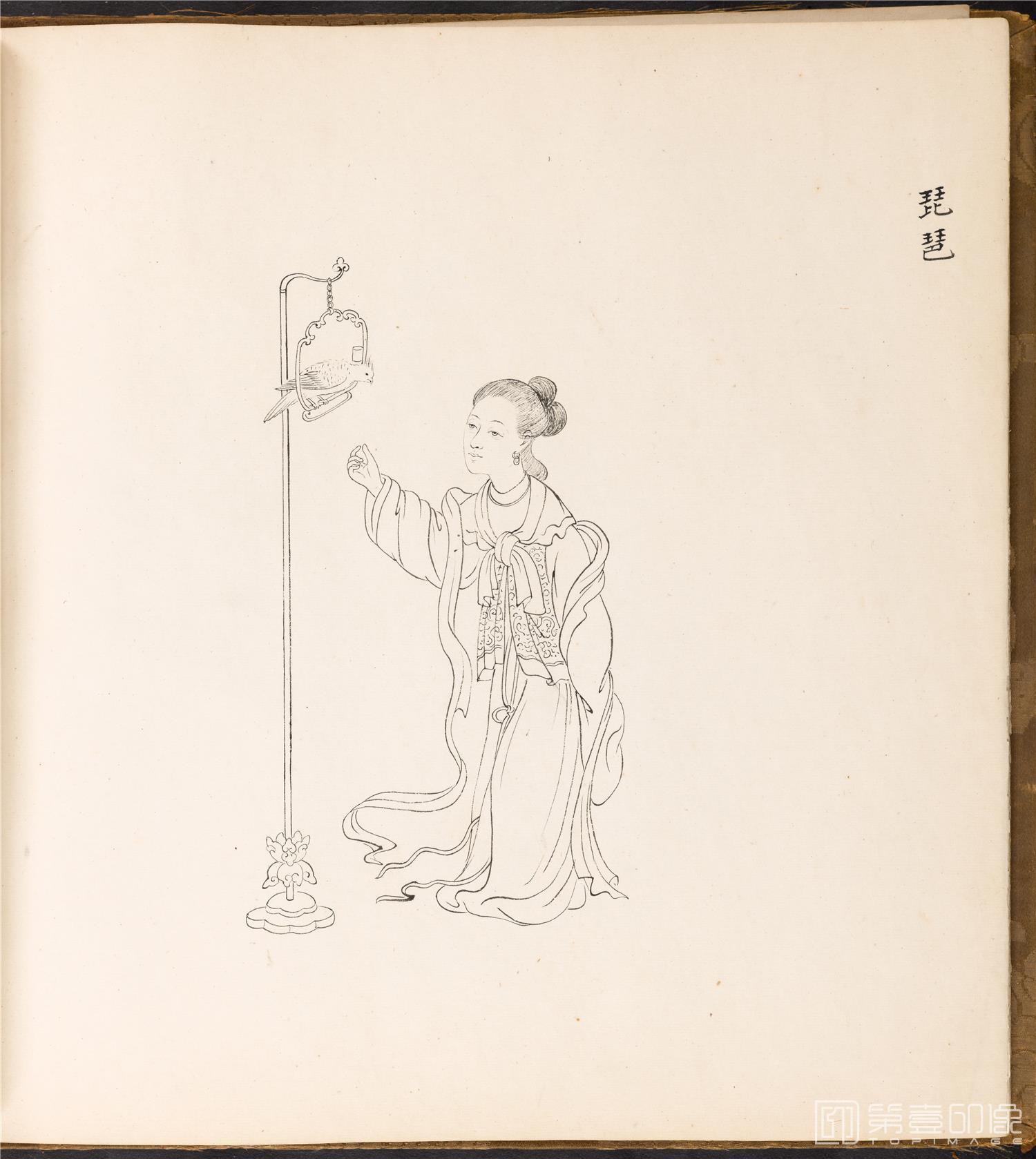 素描-线描宫庭神话人物形象巨幅图册纸本-030-64x67cm