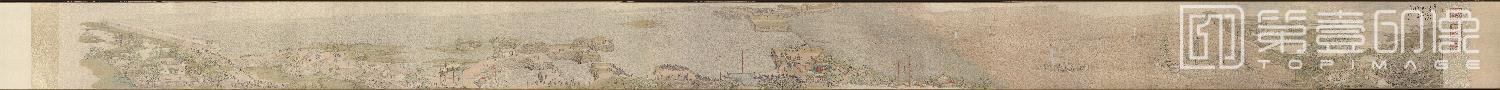 国画-乾隆南巡图卷04阅视黄淮河工绢本-68.8x1096.17cm